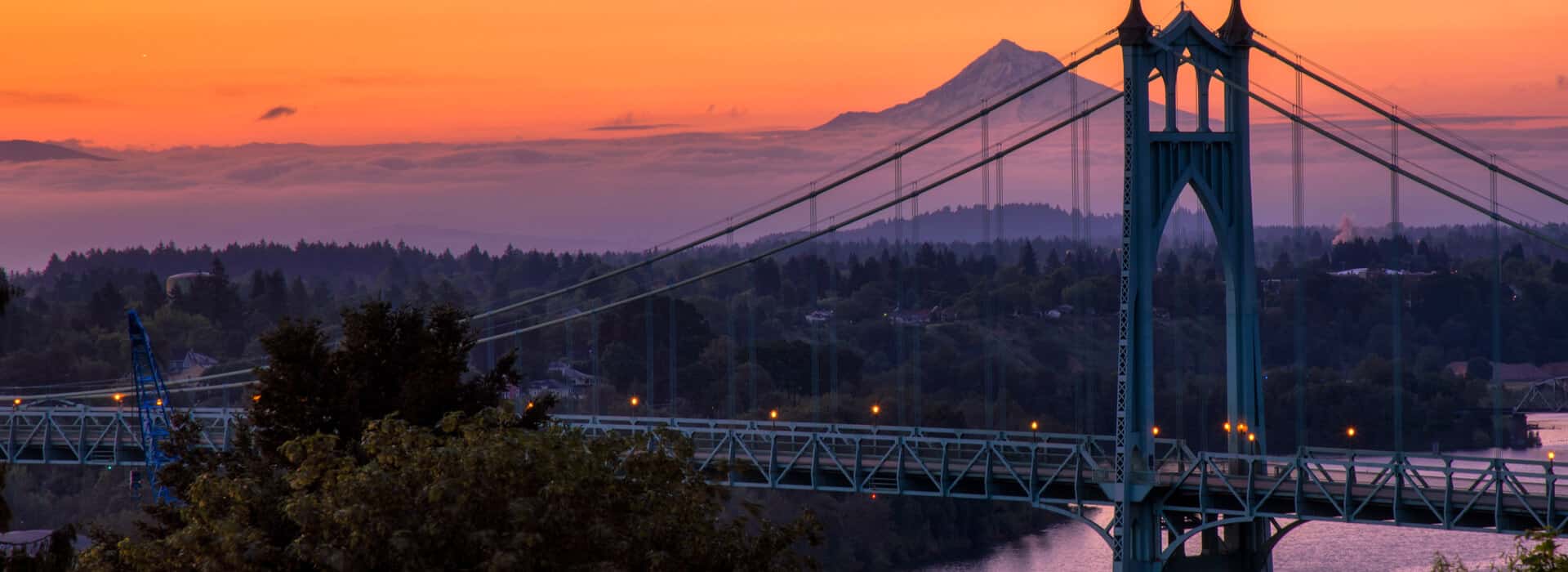 portland bridge and mountain